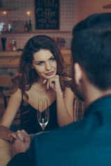 woman looking at boyfriend