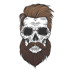 Bearded skull illustration