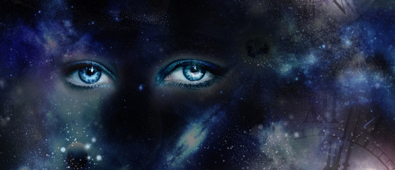 Naklejka premium Eyes and Universe
