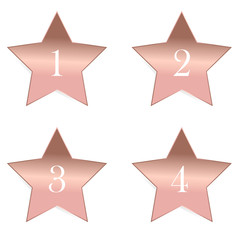 Set kupfer rotgold Sterne mit Ziffern - Weihnachten