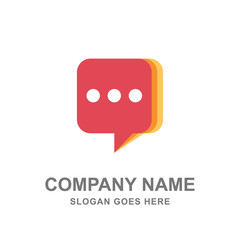 Chat Conversation Message Communication Logo Vector Icon