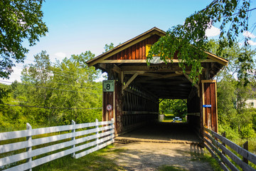 old wooden covered bridge