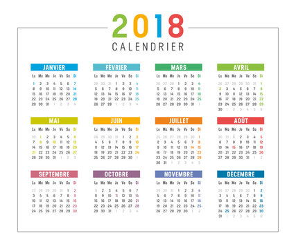 Calendrier Agenda 2018