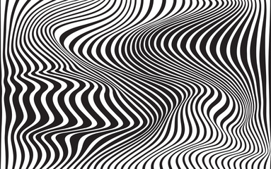 optical art abstract background wave design black and white - 173947680