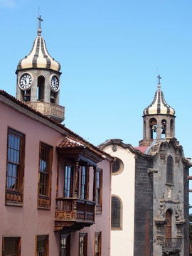 church and old buildings in the historic town or orotava in Tenerife