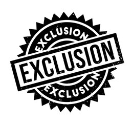 Exclusion rubber stamp. Grunge design with dust scratches. Effects can be easily removed for a clean, crisp look. Color is easily changed.