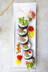 sushi futomaki on plate