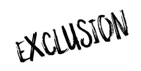 Exclusion rubber stamp. Grunge design with dust scratches. Effects can be easily removed for a clean, crisp look. Color is easily changed.