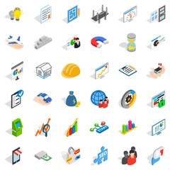Operator icons set, isometric style