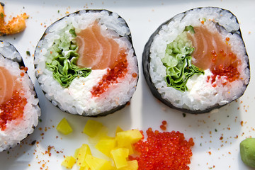 sushi futomaki on plate