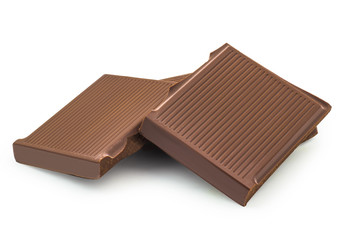 Organic chocolate isolated on white background. Clipping path included.