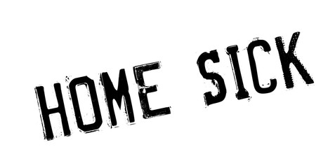Home Sick rubber stamp. Grunge design with dust scratches. Effects can be easily removed for a clean, crisp look. Color is easily changed.