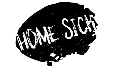 Home Sick rubber stamp. Grunge design with dust scratches. Effects can be easily removed for a clean, crisp look. Color is easily changed.