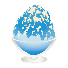 練乳ブルーハワイ味のカキ氷