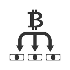 Bitcoin and dollar exchange business icon. Cryptocurrency and money. Vector illustration