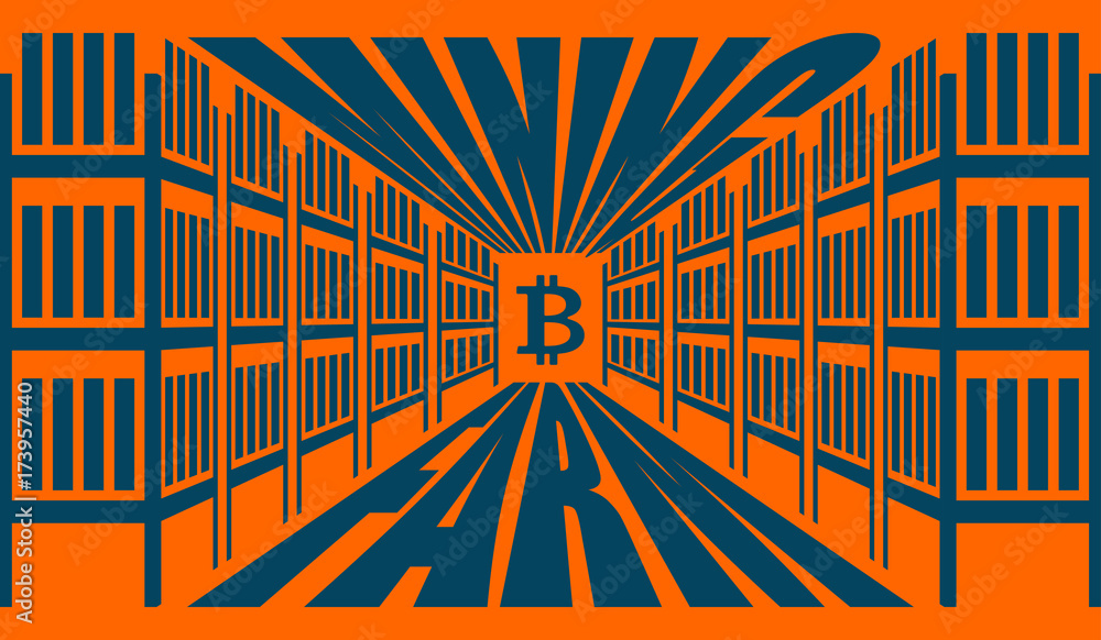 Poster mining farm. extraction of cryptocurrency. stand gpu. technology for obtaining bitcoin and etherium.