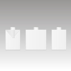 Milk or juice carton packaging package box white blank isolated. Vector