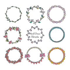 Hand Draw Wreaths Elements