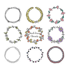 Hand Draw Wreaths Elements
