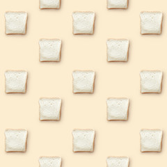 pattern from pieces of white bread