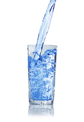 water splashing from glass isolated on white background