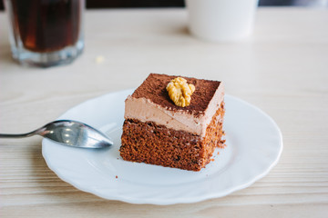 Beautiful dessert in restaurant