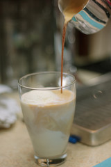 Barista making cappuccino
