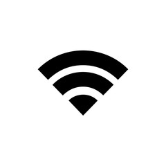 Wi-Fi Black Flat Vector Icon. Black Icon isolated on white background.