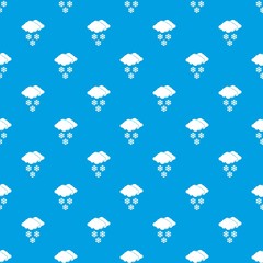 Cloud and snowflakes pattern seamless blue