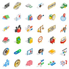Bank icons set, isometric style