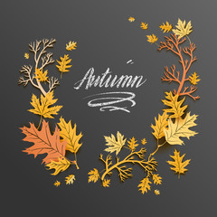 Autumn yellow image lettering