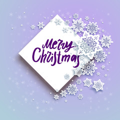 Snow christmas frame