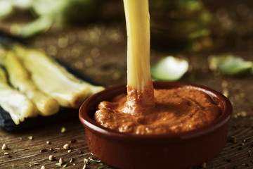 calcots, sweet onions typical of Catalonia, Spain