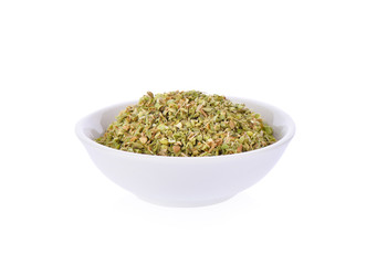 Dried oregano on white background