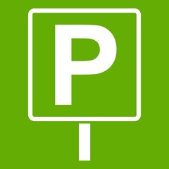Parking sign icon green
