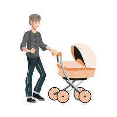 Father with toddler in the pram.