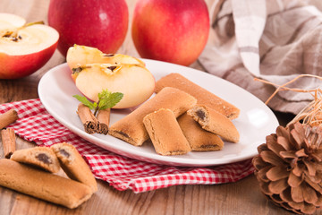 Biscuits with fruit filling.