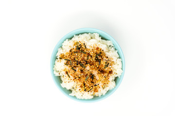 white rice with sesame isolated on background