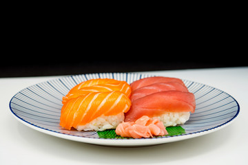 fresh sushi traditional japanese food on the table