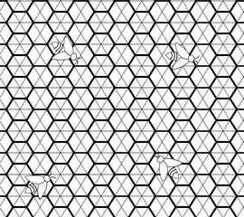 Honeycomb seamless pattern. Fashion graphic background design. Modern stylish abstract texture. Design monochrome template for prints, textiles, wrapping, wallpaper, website. Vector illustration