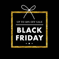 Black Friday Sale, Black weekend Sale Poster, banner with gold elements - Vector Illustration vol. 18 - 173975444