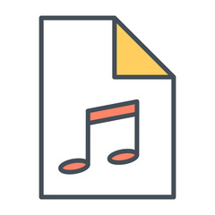 Audio file thin line icon. Vector pictogram