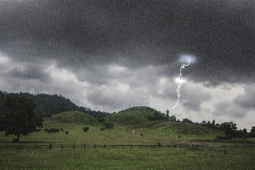 Landscape of bald mountain which call Phu Khao Ya when heavy raining day (Ranong province Thailand)