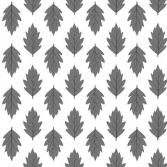 Obraz premium Leaf seamless pattern. Fashion graphic background design. Modern stylish abstract texture. Monochrome template for prints, textiles, wrapping, wallpaper, website . Design element. Vector illustration