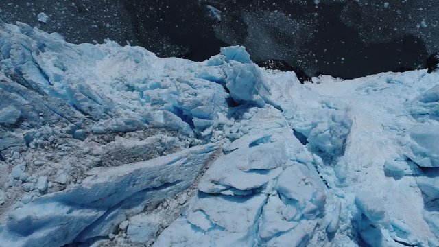 Arial 4k shots of a glacier and it's surroundings in Alaska