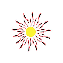 The sun sign on white background