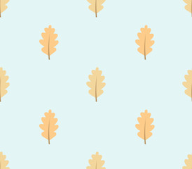 Autumn oak leaves seamless pattern