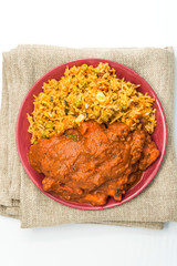 Handmade Indian curry chicken rice