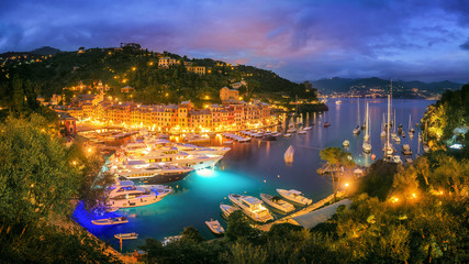 Portofino at Night  - obrazy, fototapety, plakaty