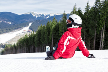Fototapeta na wymiar skier on the mountain